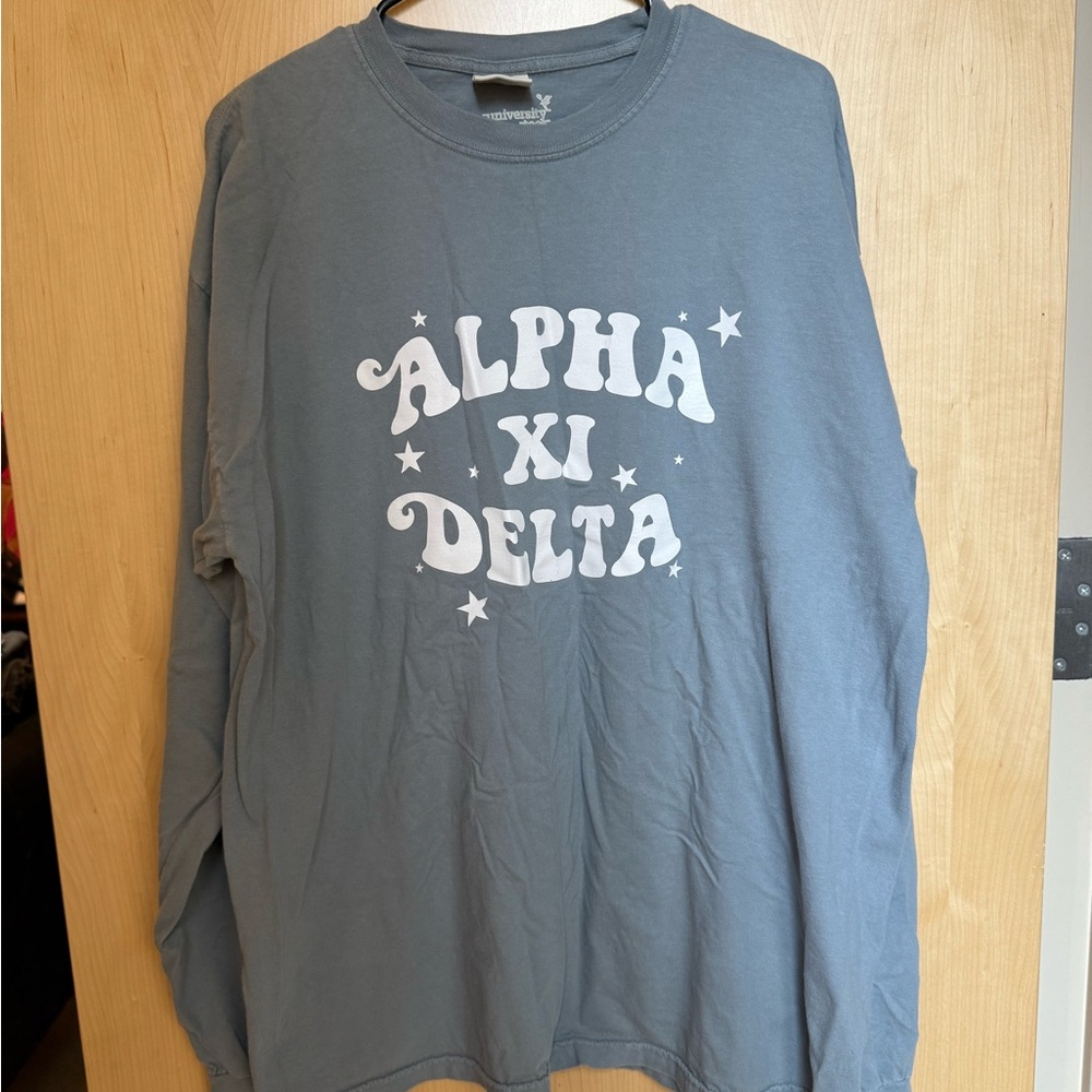 Alpha Xi Delta Gray Long Sleeve Shirt